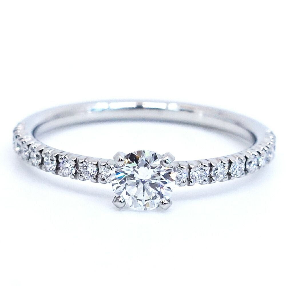Cartier Pt950 Etincelle Diamond Solitaire Ring Jewelry Pinky