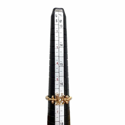 Louis Vuitton Ring LV Iconic Monogram Flower Line Stone Gold — view 11