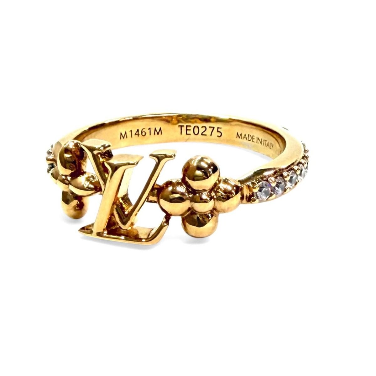 Louis Vuitton Ring LV Iconic Monogram Flower Line Stone Gold — view 2