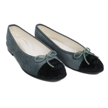 Chanel Valerie Nash Dark Green Black 36 C Velvet Shoes — view 2