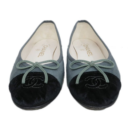 Chanel Valerie Nash Dark Green Black 36 C Velvet Shoes — view 3