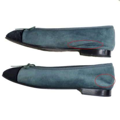 Chanel Valerie Nash Dark Green Black 36 C Velvet Shoes — view 4