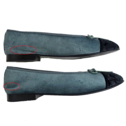 Chanel Valerie Nash Dark Green Black 36 C Velvet Shoes — view 5