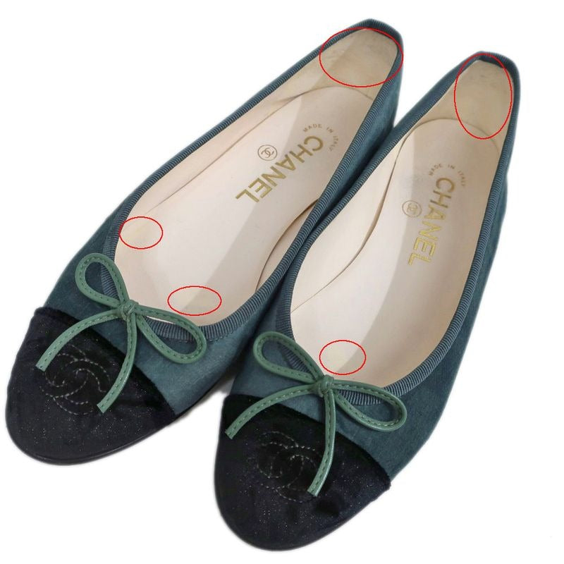Chanel Valerie Nash Dark Green Black 36 C Velvet Shoes — view 7