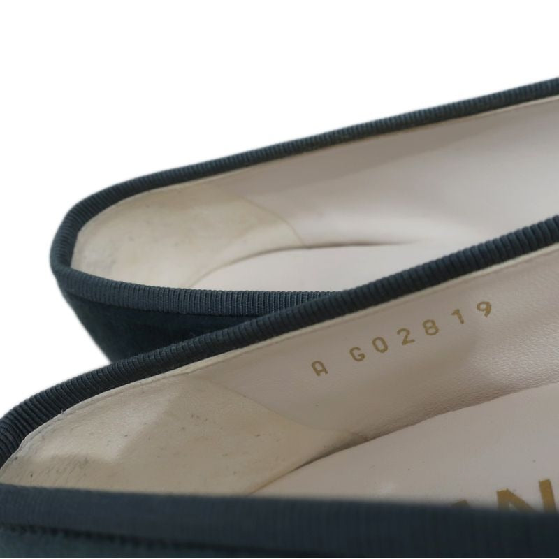Chanel Valerie Nash Dark Green Black 36 C Velvet Shoes — view 9