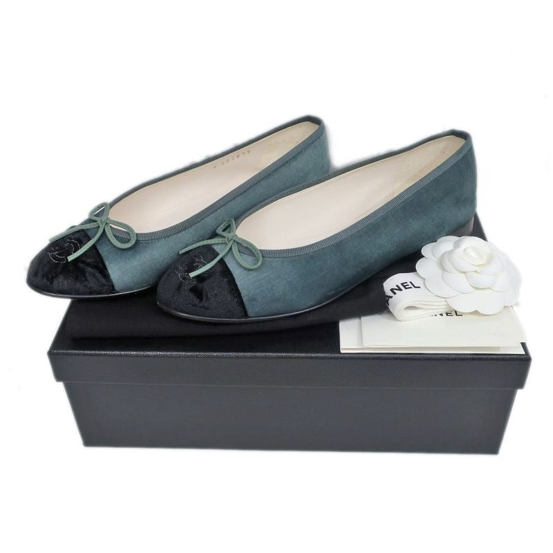 Chanel Valerie Nash Dark Green Black 36 C Velvet Shoes — view 10