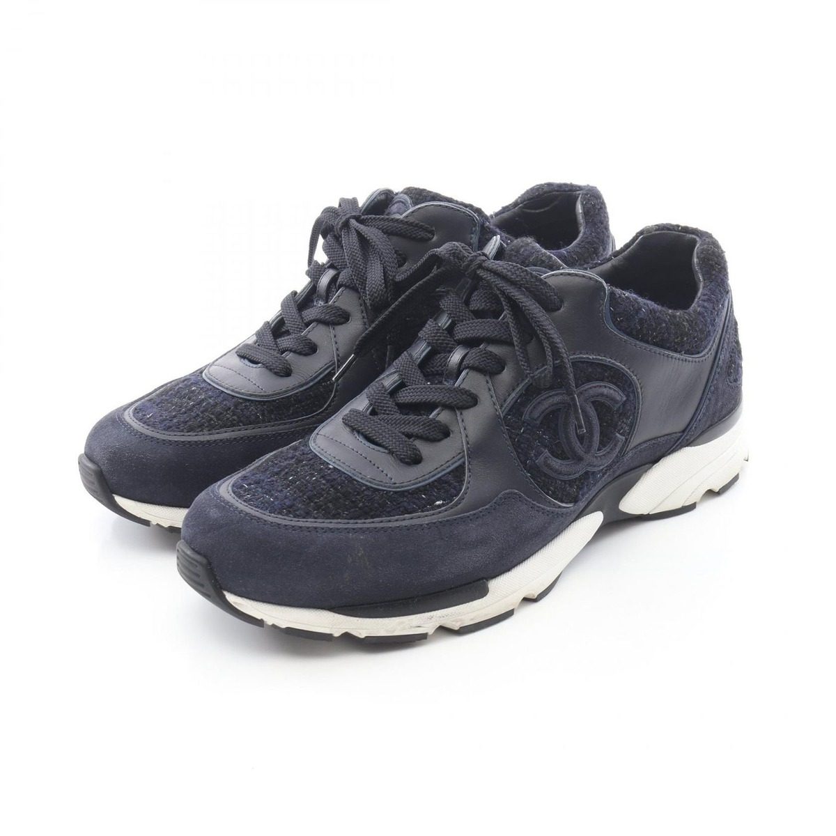 Chanel Sneakers CC Logo 42 Fabric Suede