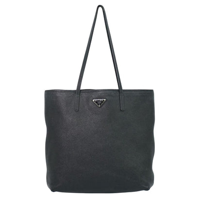 Prada Leather Shoulder Bag Tote Black