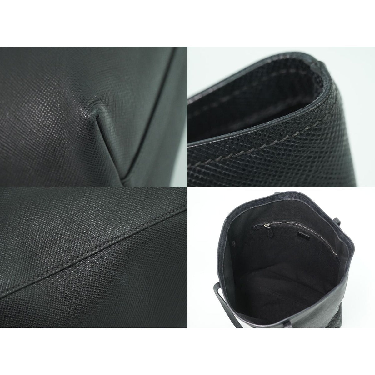 Prada Leather Shoulder Bag Tote Black — view 7