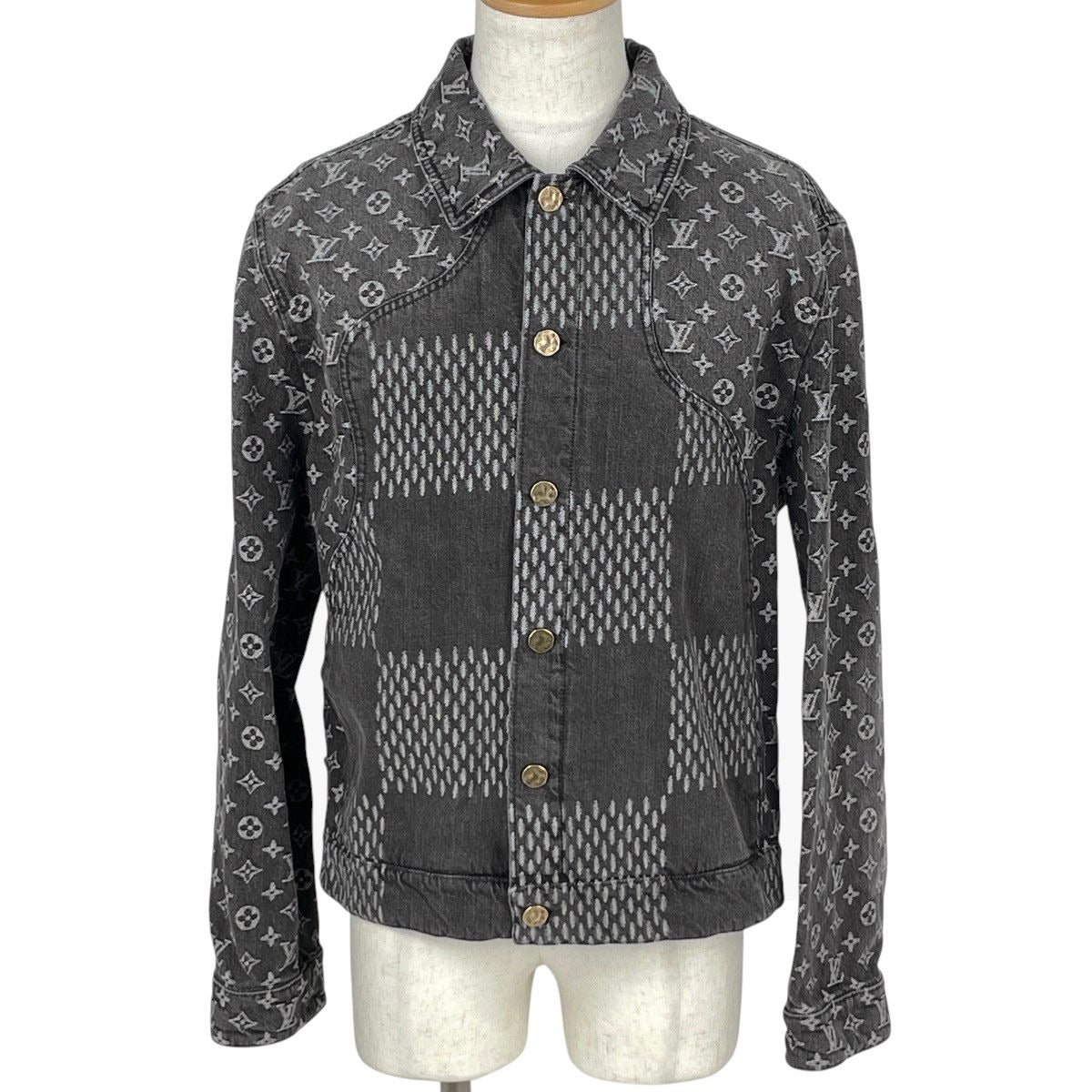 Louis Vuitton Giant Damier Wave Monogram Denim Jacket G Jean Nigo