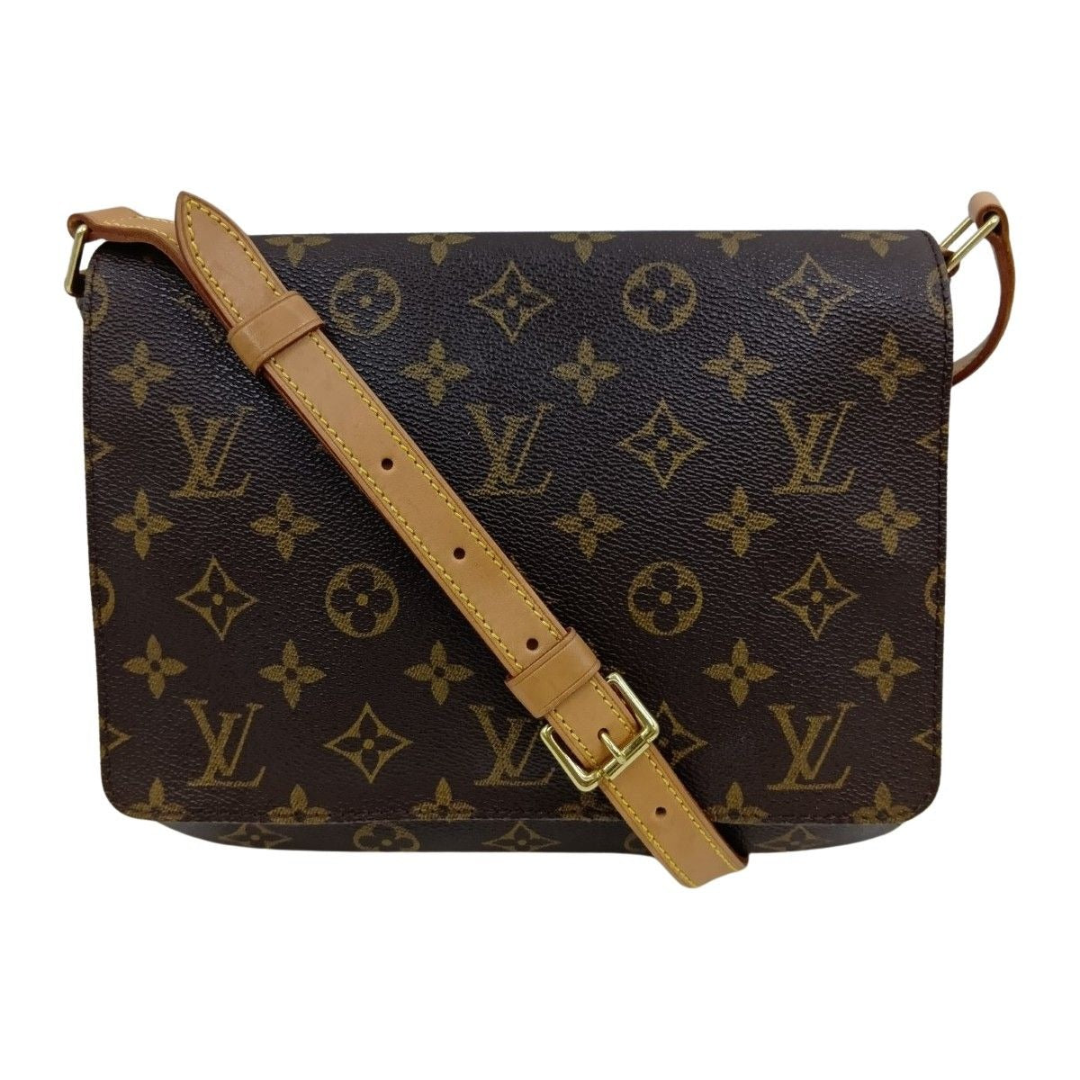Louis Vuitton Monogram Musette Tango Shoulder Bag Brown