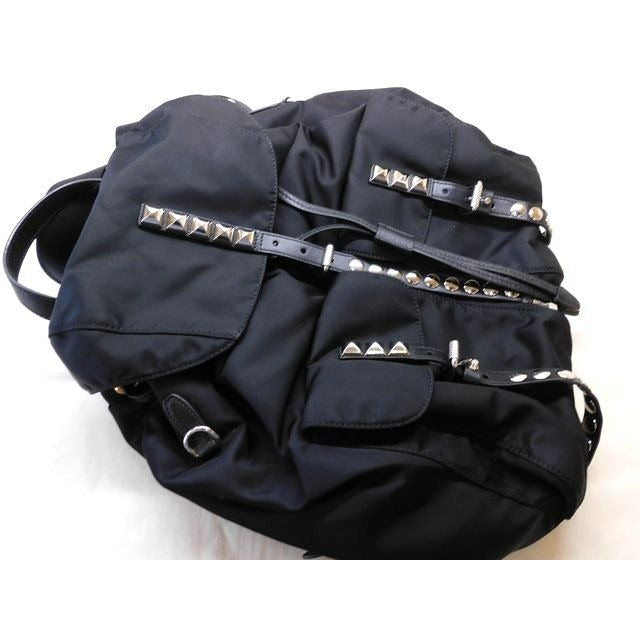 Prada Nuvera Nylon Studded Backpack Black 1 Bz811 7 J K1000 — view 2