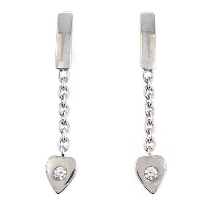 Cartier Earrings Monam le Heart Swing Drop Diamond 18K White Gold