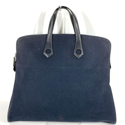 Hermes Handbag Sac Ibou Gm Leather Canvas Black