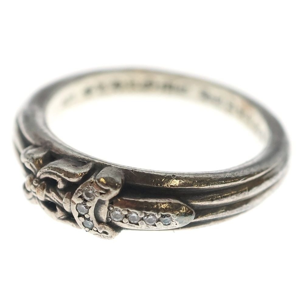 Chrome Hearts Baby Clsc Dia Classic Pave Diamond Daga Ring Silver