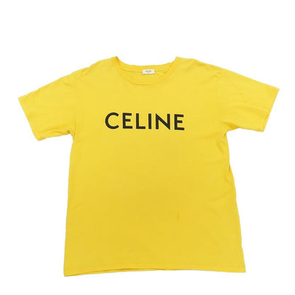 Celine Logo Print Loose Fit T-Shirt Short Sleeve Yellow