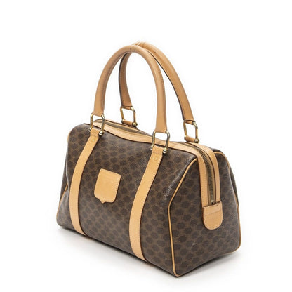 Celine Mini Boston Beige Brown Macadam Canvas Shoulder Bag — view 2
