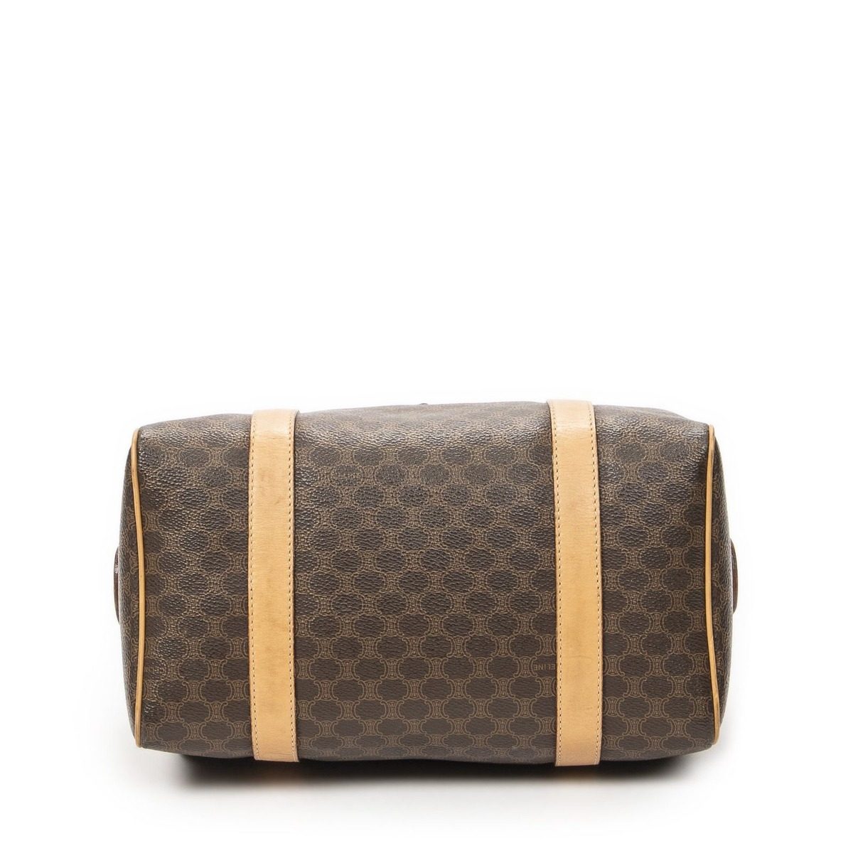 Celine Mini Boston Beige Brown Macadam Canvas Shoulder Bag — view 6