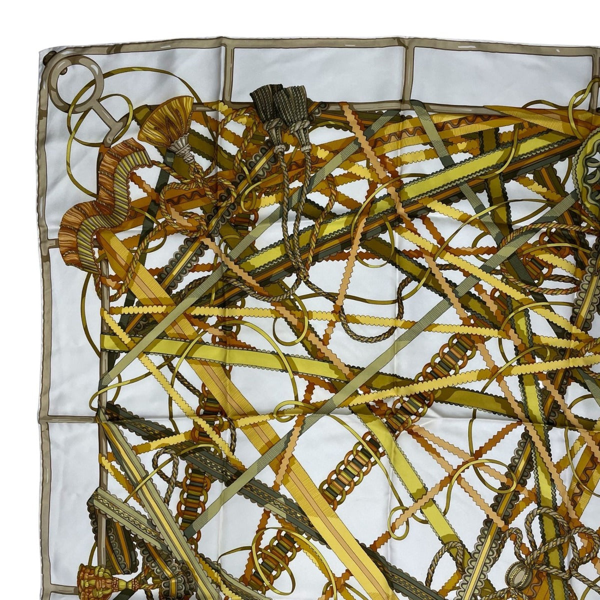 Gucci Scarf Silk Harness All Over Pattern Beige — view 2