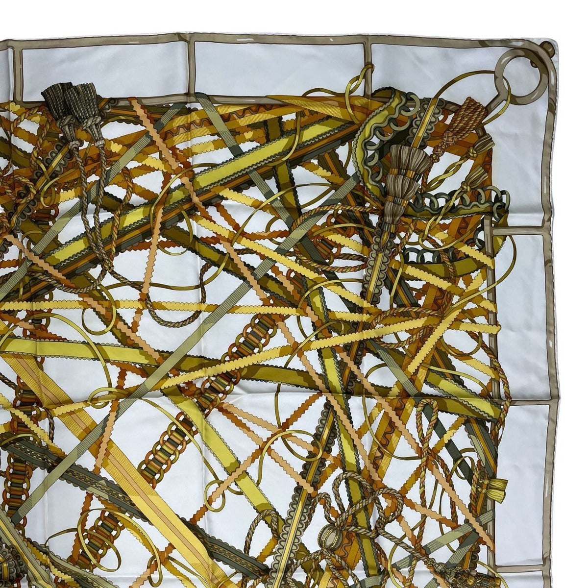 Gucci Scarf Silk Harness All Over Pattern Beige — view 3