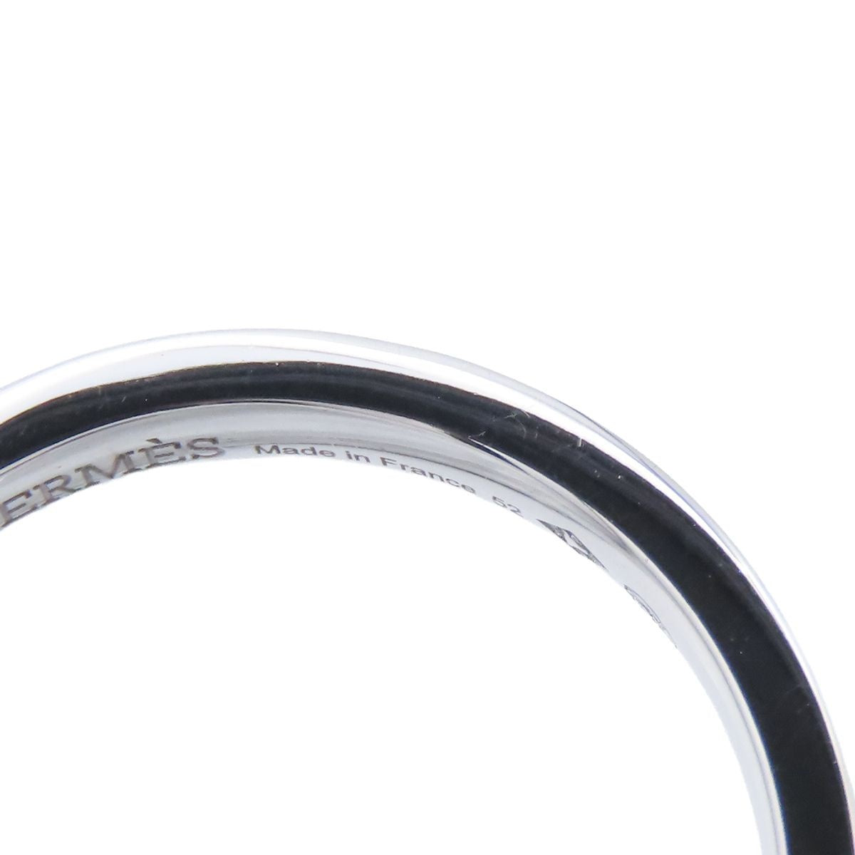 Hermes Etriviere PM White Gold 18k Diamond 52 Ring — view 6