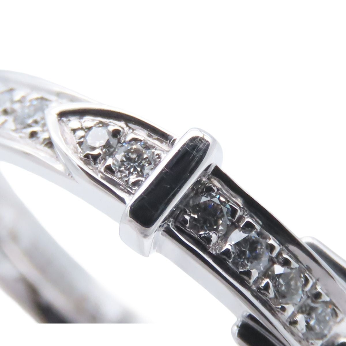Hermes Etriviere PM White Gold 18k Diamond 52 Ring — view 7