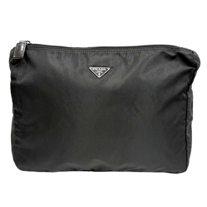 Prada Tessuto Nylon Pouch Large Triangle Logo Black