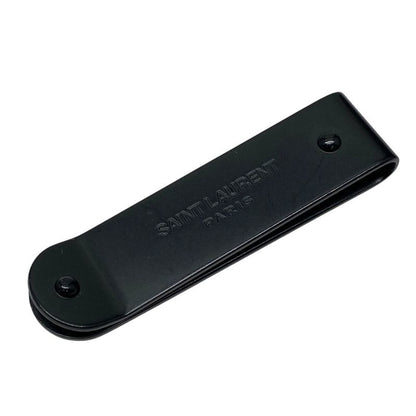 Saint Laurent Money Clip ID Plate Bill Logo Metal Black J160 U0533