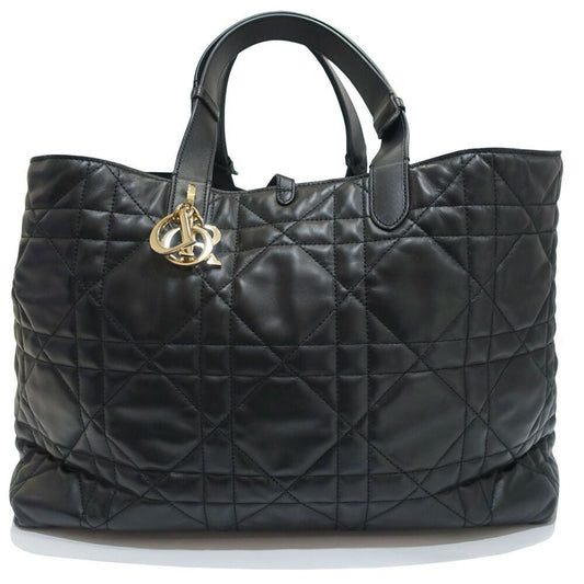 Dior Toujour Large Tote Macro Cannage Leather Black Gold