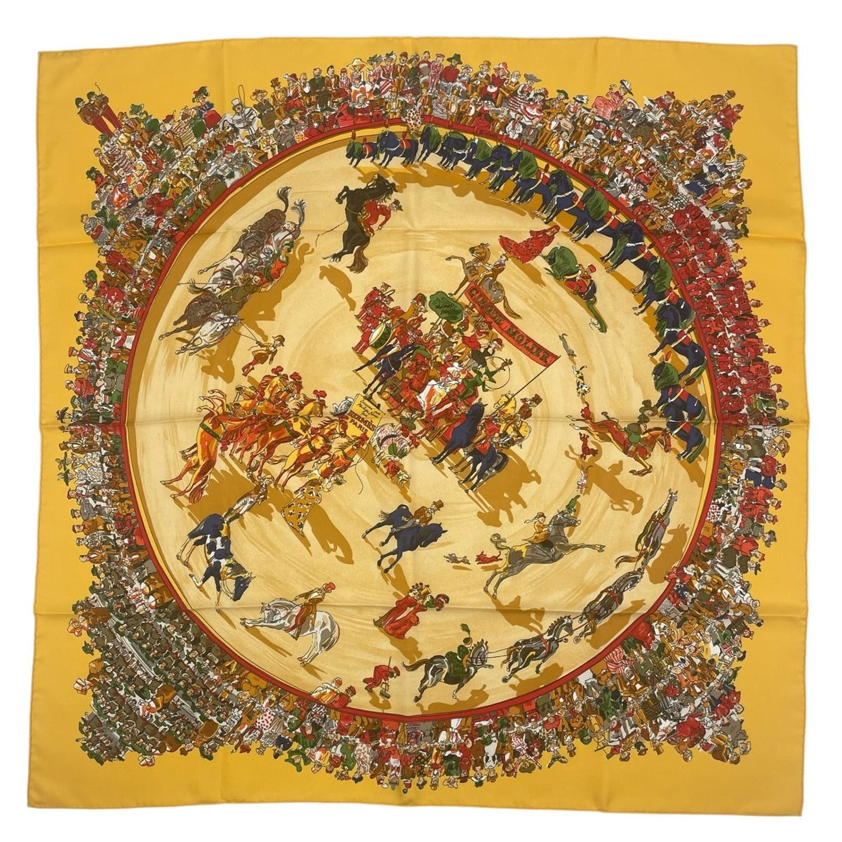 Hermes Scarf Silk Carre 90 Cirque Molier Yellow — view 2