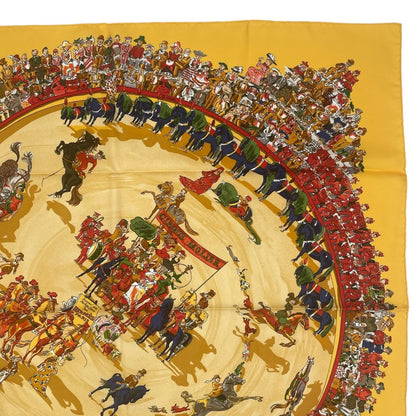 Hermes Scarf Silk Carre 90 Cirque Molier Yellow — view 4