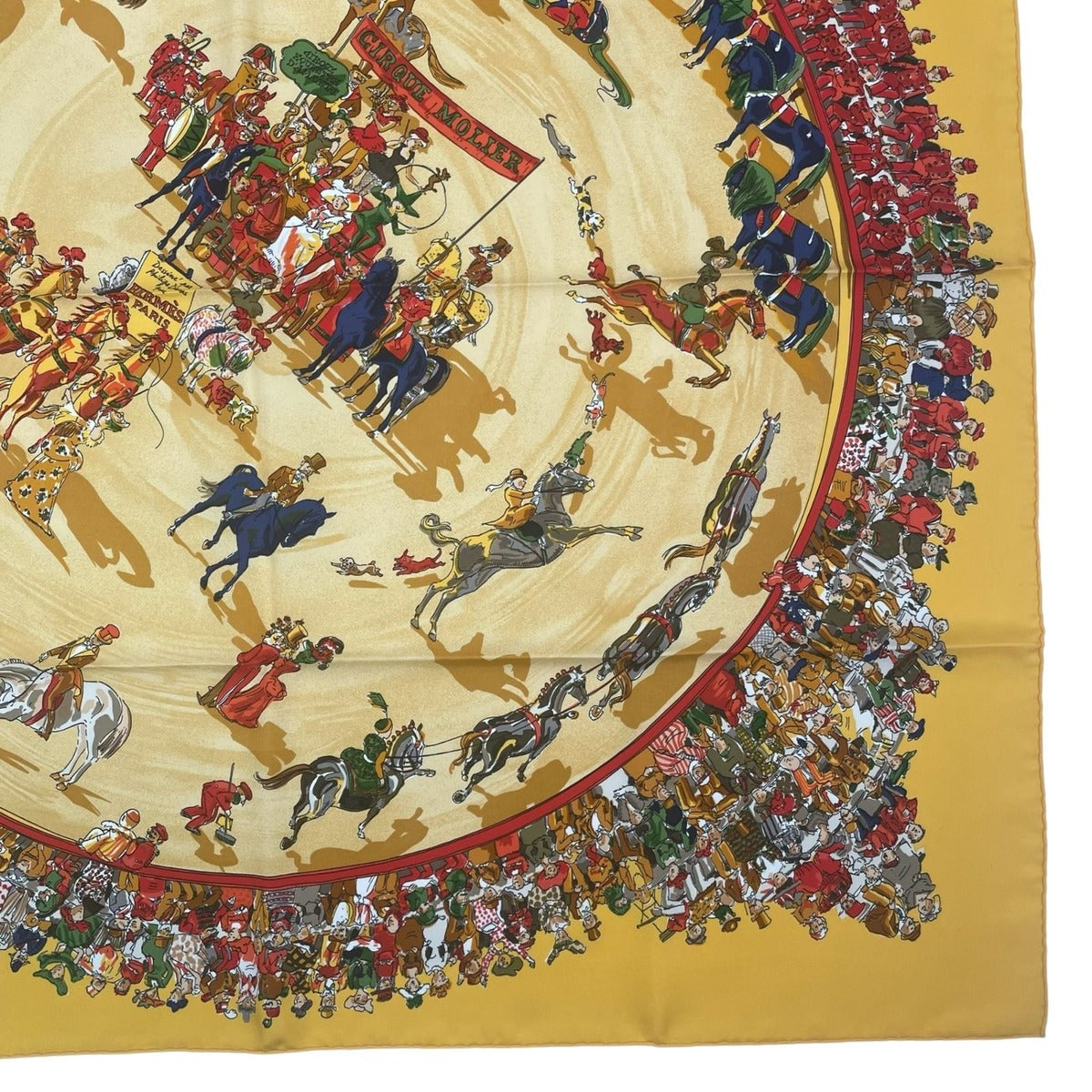 Hermes Scarf Silk Carre 90 Cirque Molier Yellow — view 6