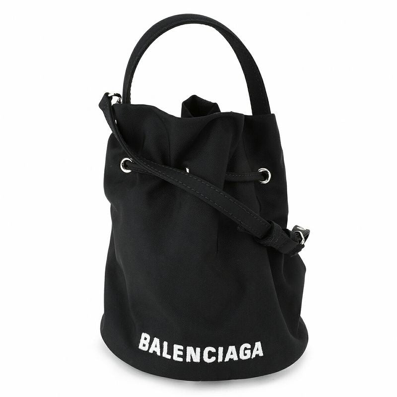 Balenciaga Shoulder Bag Wheel Draw String Ring Black