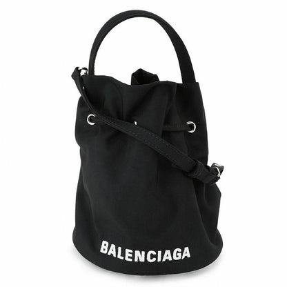 Balenciaga Shoulder Bag Wheel Draw String Ring Black
