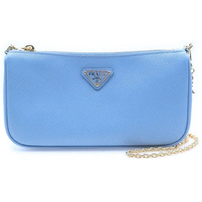 Prada Astrale Saffiano Leather Shoulder Bag Blue