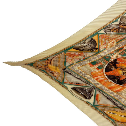 Hermes Scarf Pleats Au Son du Tam to the Sound of Silk Beige — view 3