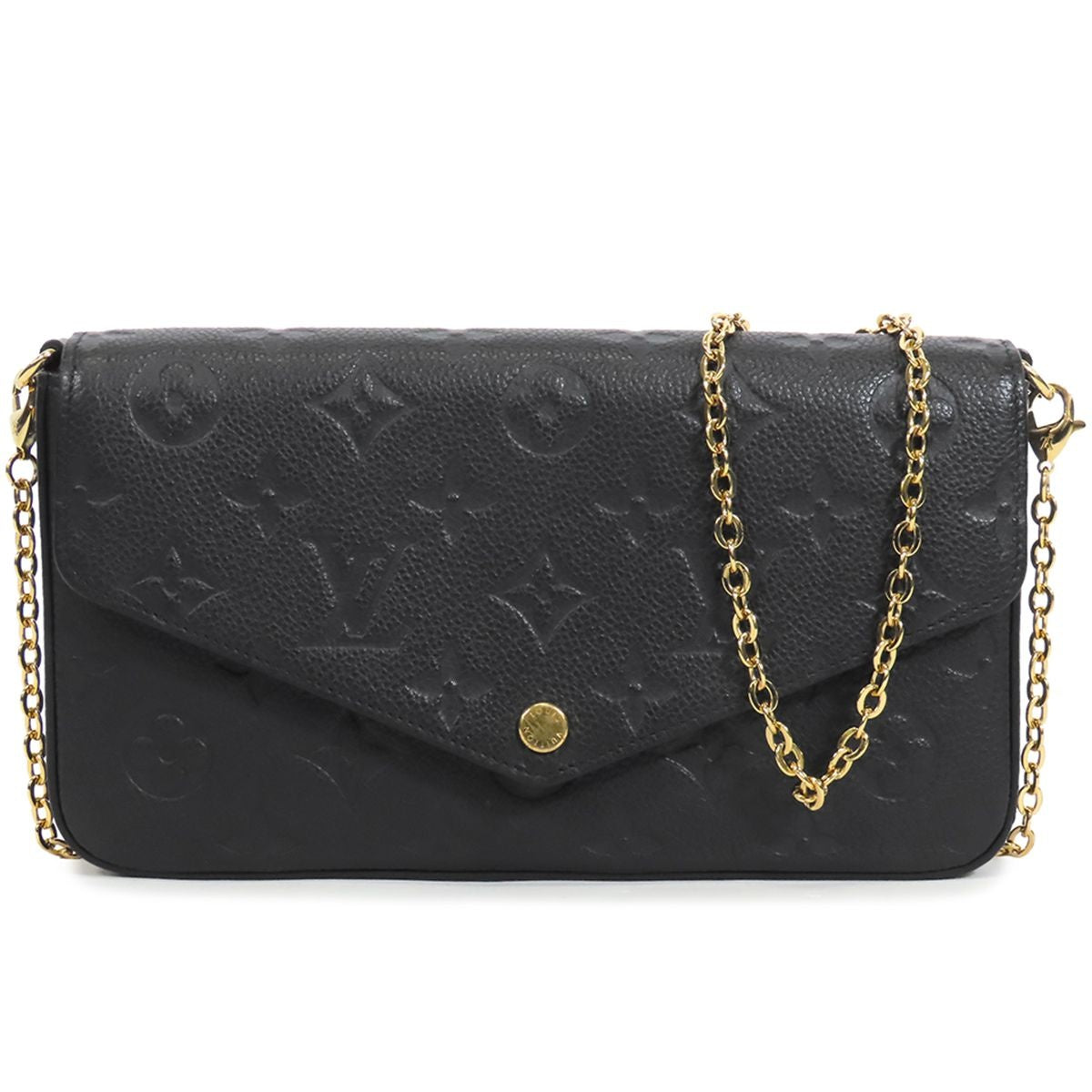 Louis Vuitton Pochette Felicity Noir Black Monogram Empreinte Chain Wallet