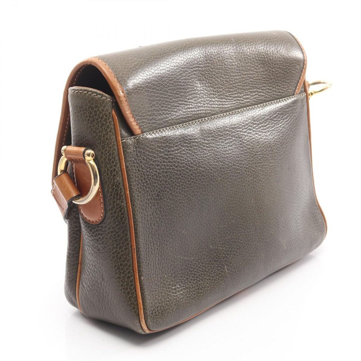 Celine Shoulder Bag Ganchini Khaki Leather — view 2
