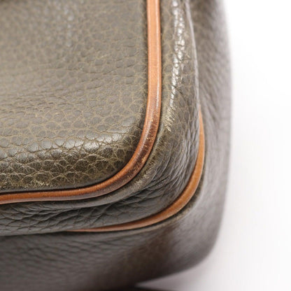 Celine Shoulder Bag Ganchini Khaki Leather — view 8