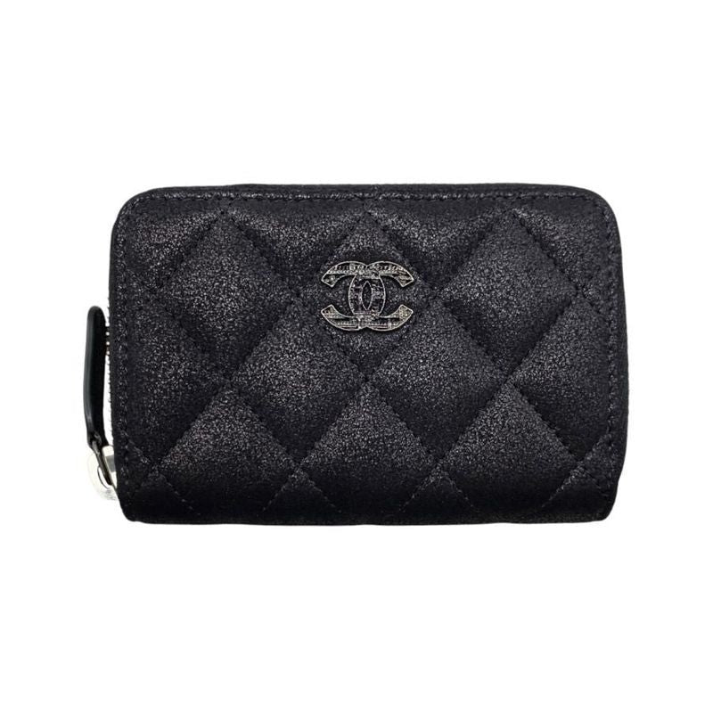 Chanel Card Case Coin Chain Me Purse Quilted Goatskin Coco Mark