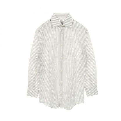 Hermes Serie Button White Gray Cotton Shirt