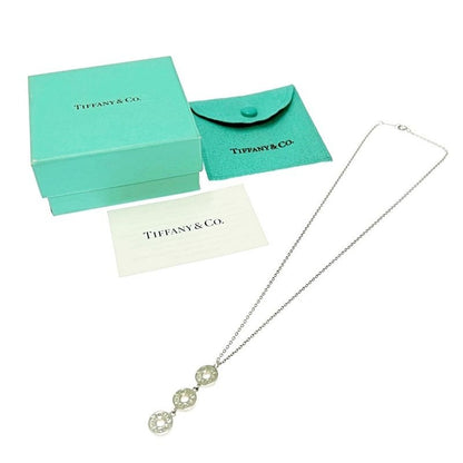 Tiffany & Co Silver 1837 Three Drop Circle Necklace 5.7 g 925 Engraved
