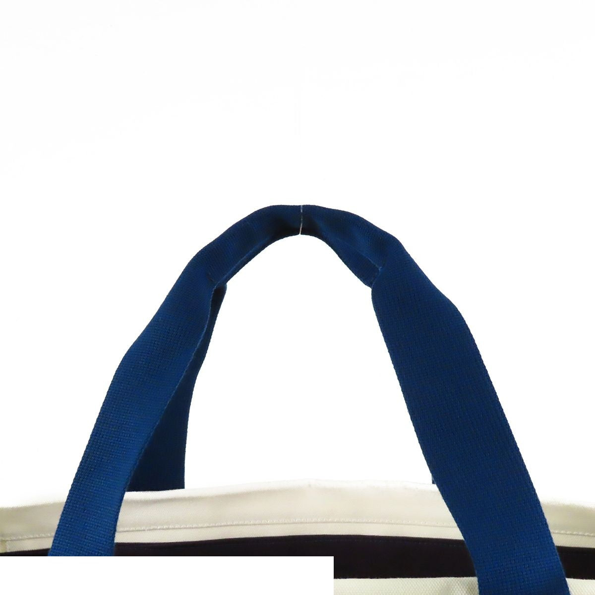 Hermes Adada Blue Marine Ivory Silver Cotton Mothers Tote Bag — view 4