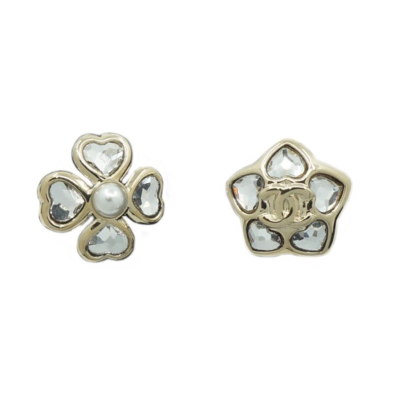 Chanel Abg272 Coco Mark Flower Earrings Star Pair I25 B