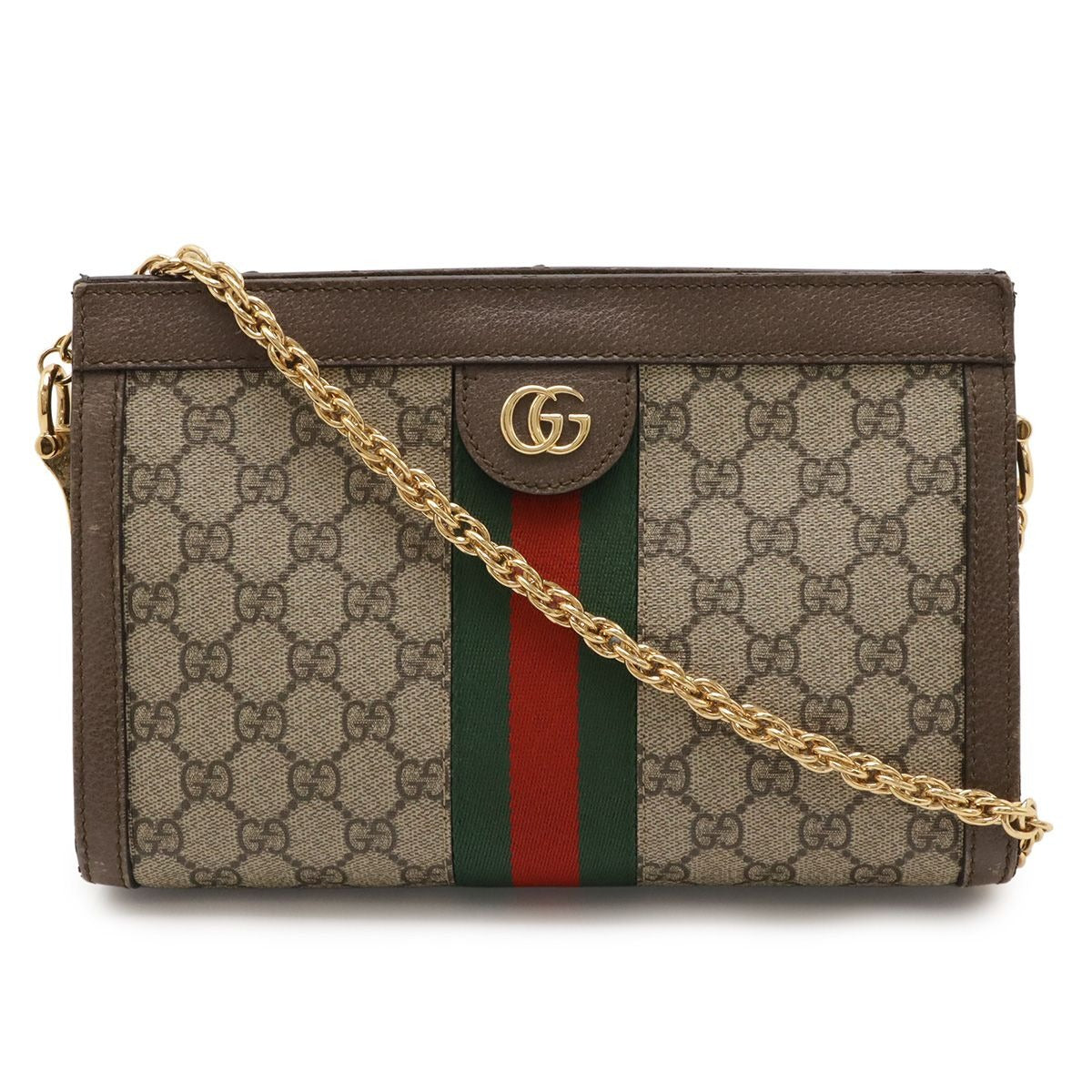 Gucci Ophidia GG Supreme Sherry Line Small Chain Shoulder Bag Leather Beige