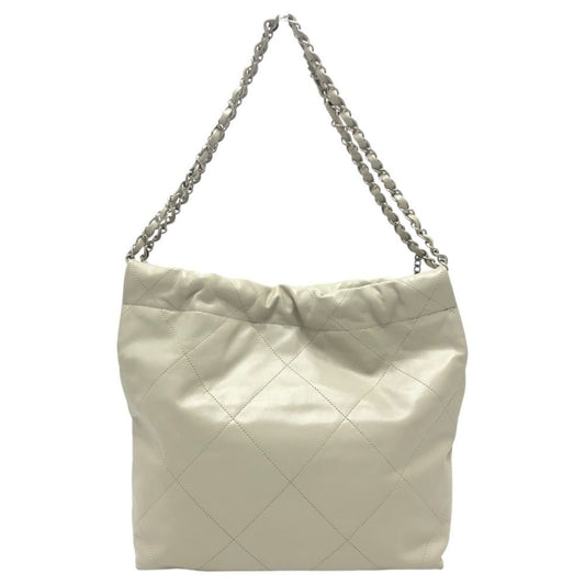Chanel Shoulder Bag 22 Small CC Logo Calfskin Gray