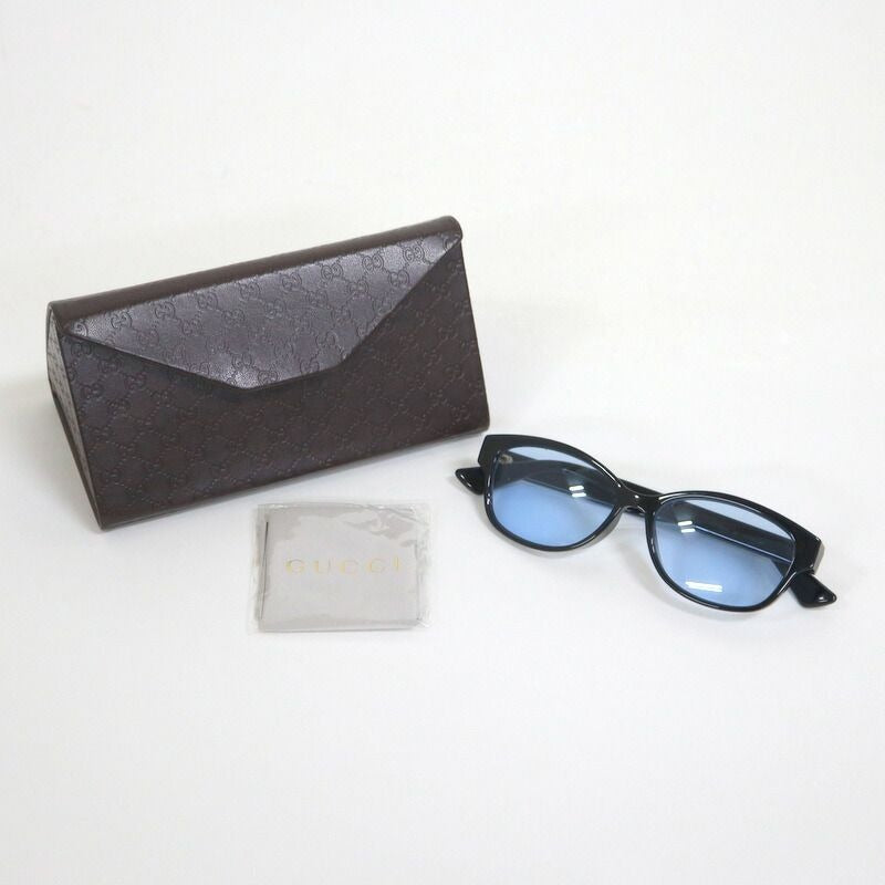 Gucci Sunglasses Acetate Black Blue Lens