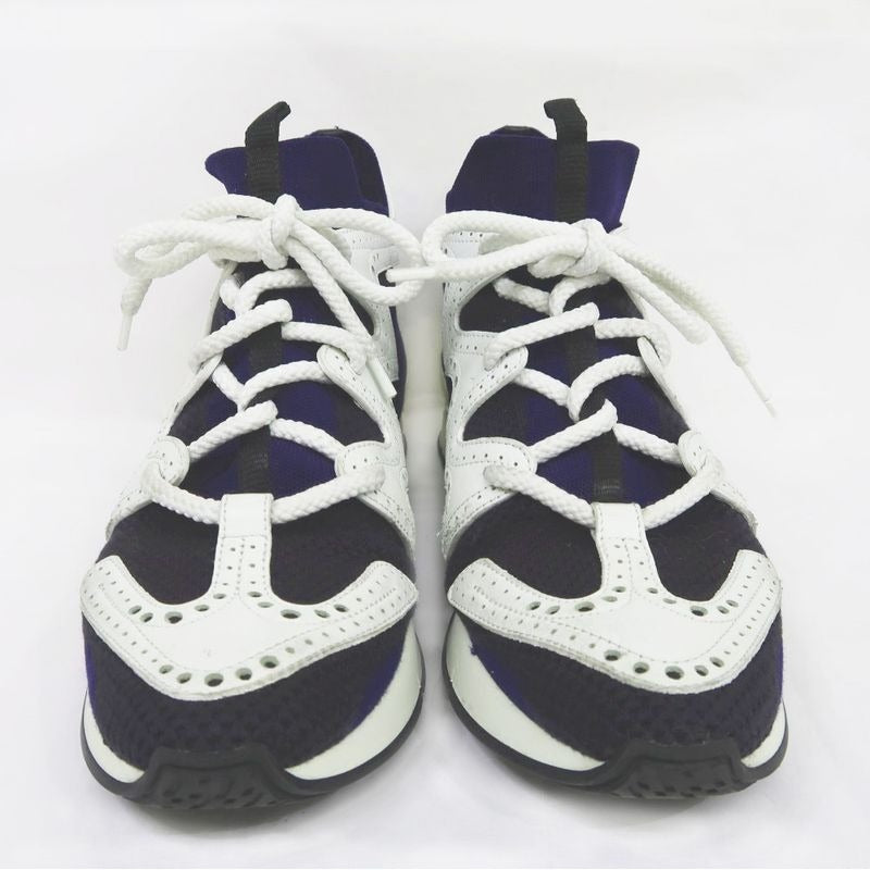 Hermes Action Sneakers Punching Leather Knit — view 7