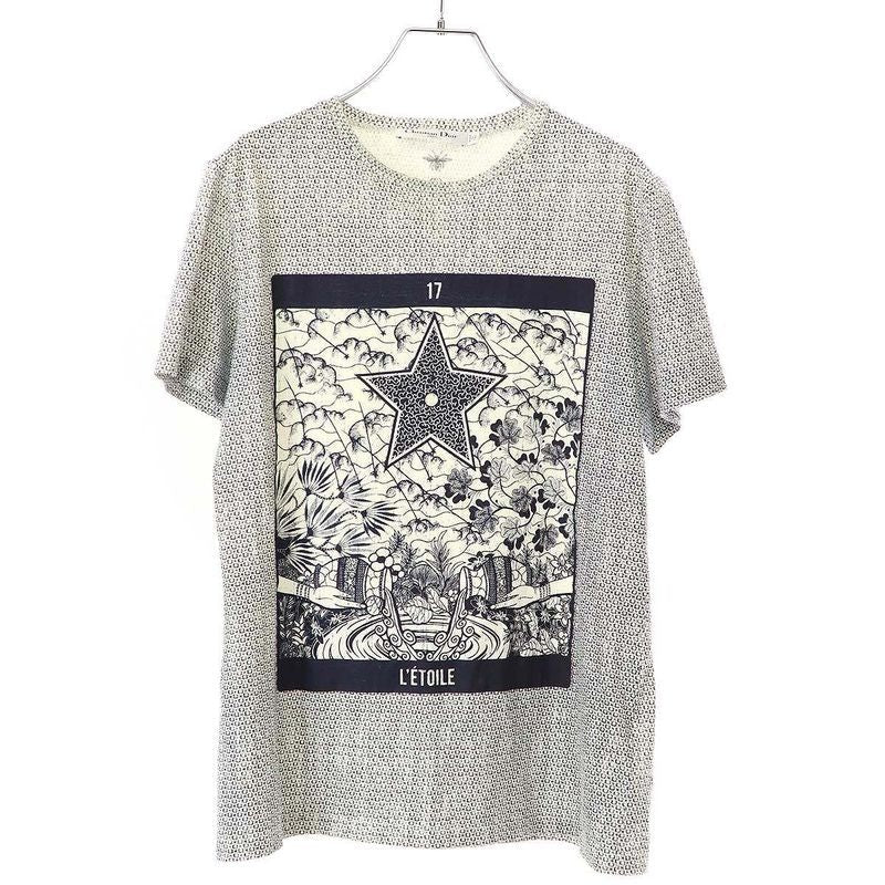 Christian Dior Fantaisie Tarot Letoile Cotton Linen Print T-Shirt 013 T03 Wj437