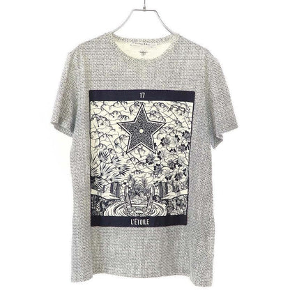 Christian Dior Fantaisie Tarot Letoile Cotton Linen Print T-Shirt 013 T03 Wj437